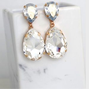 Dusty Blue Statement Long Earrings, Blue Dusty Chandelier, Drop Earrings.